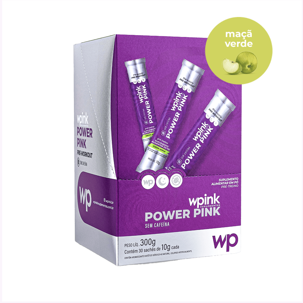Pré-treino sem cafeína de maçã verde - pré-treino - 300g